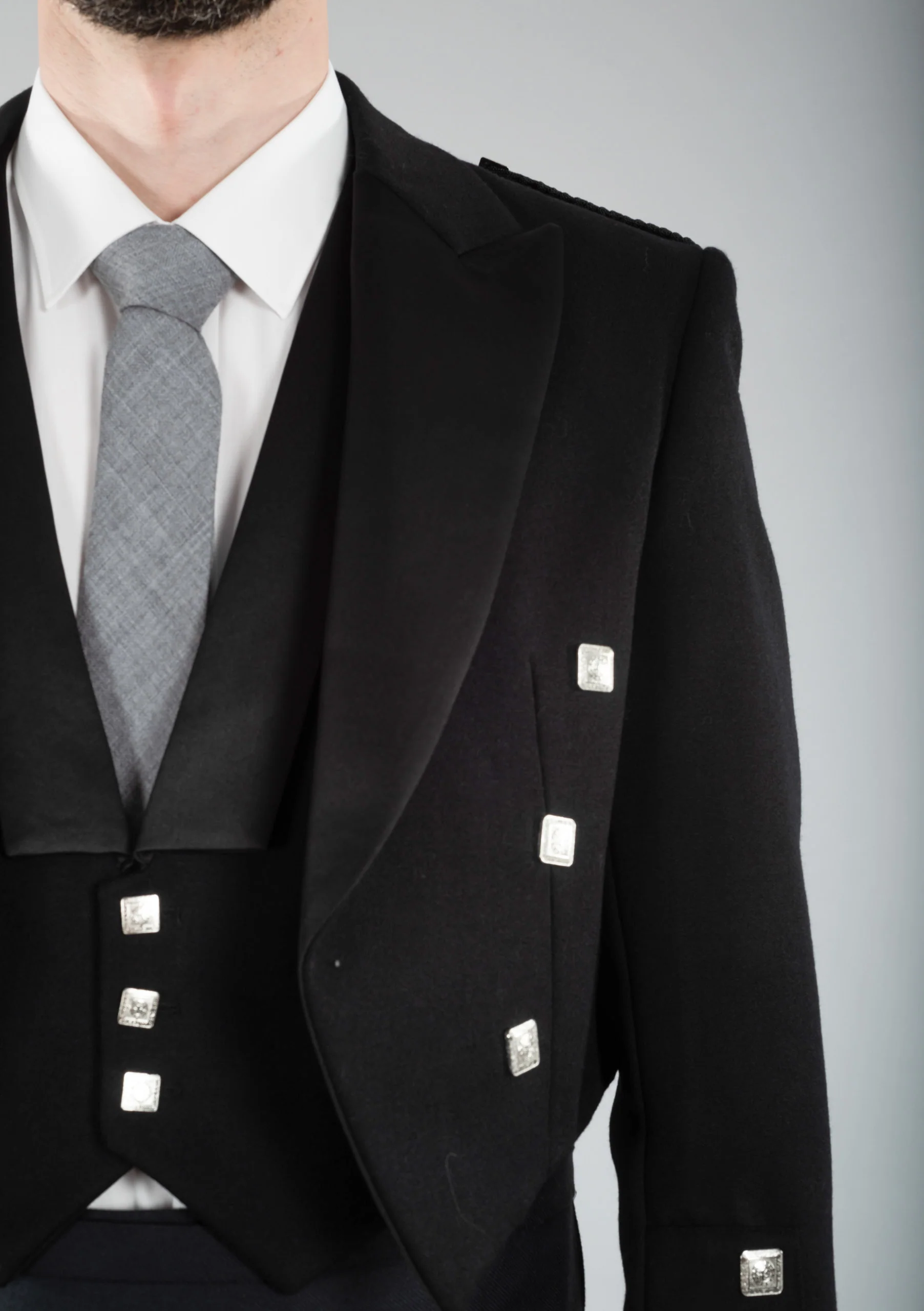 Kilt Society Essential - Black Prince Charlie Jacket & Vest - Image 3