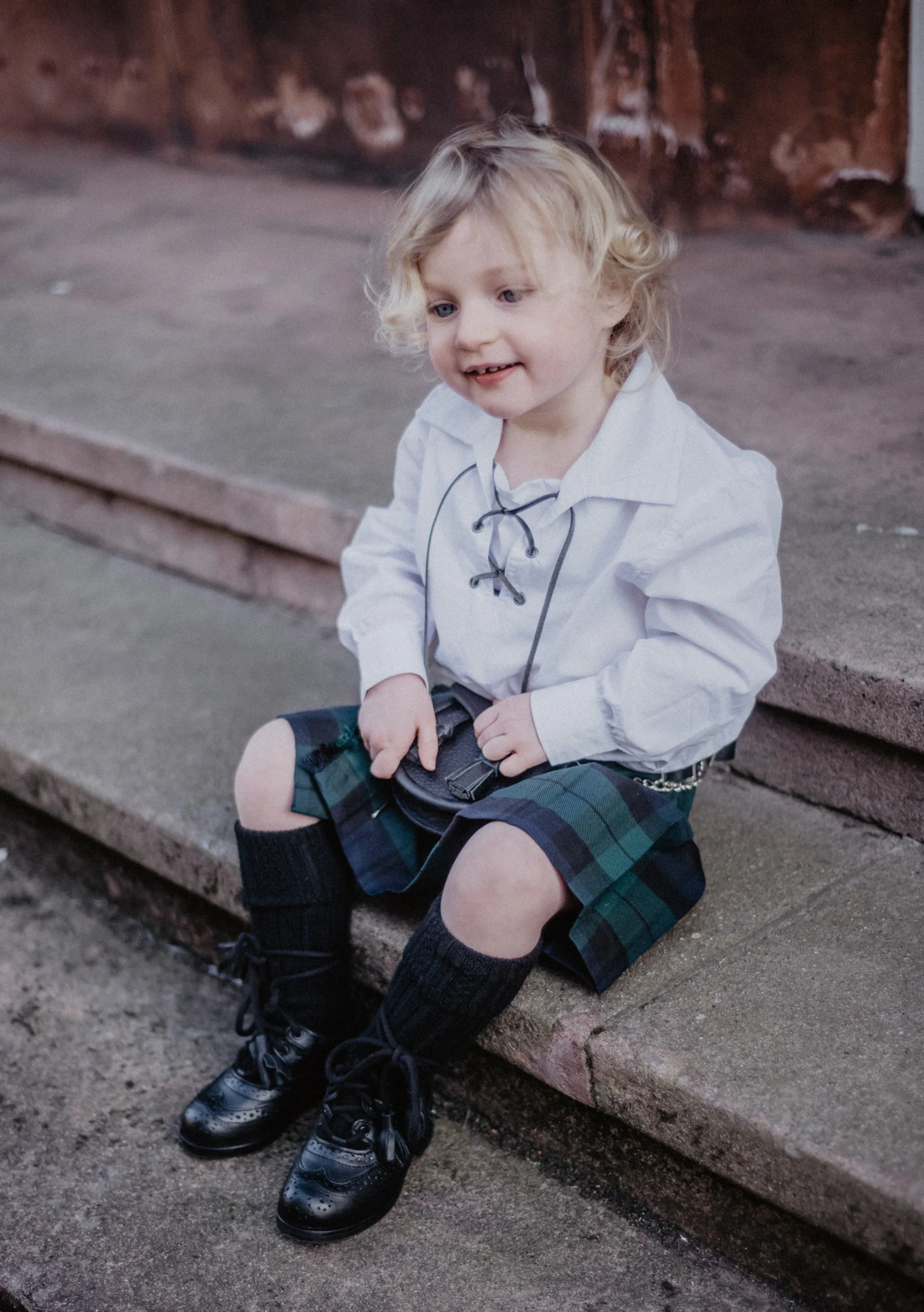 Kids Polyviscose Kilt - Persevere Flint Grey - Image 4