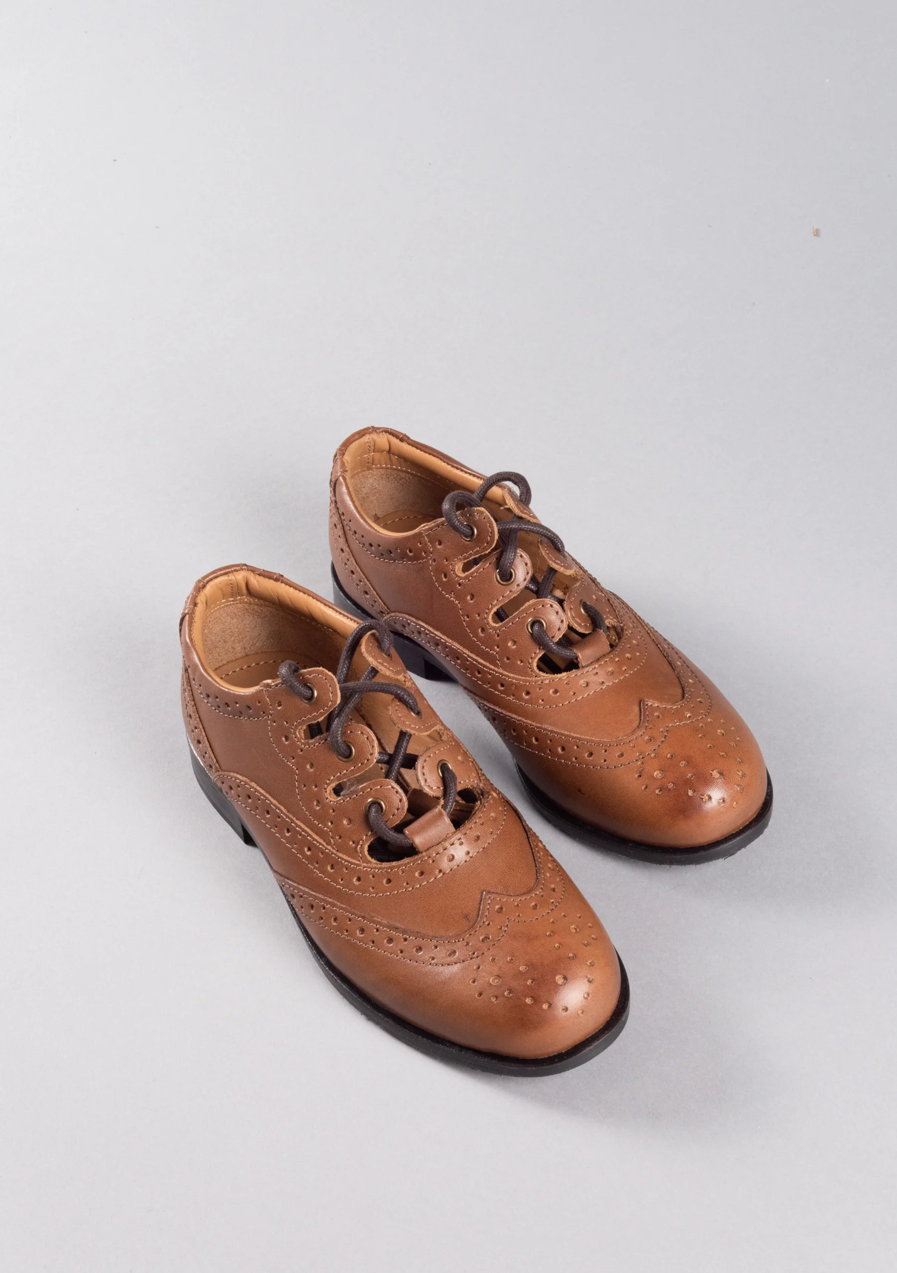 Kids Tan Leather Ghillie Brogues - Image 3