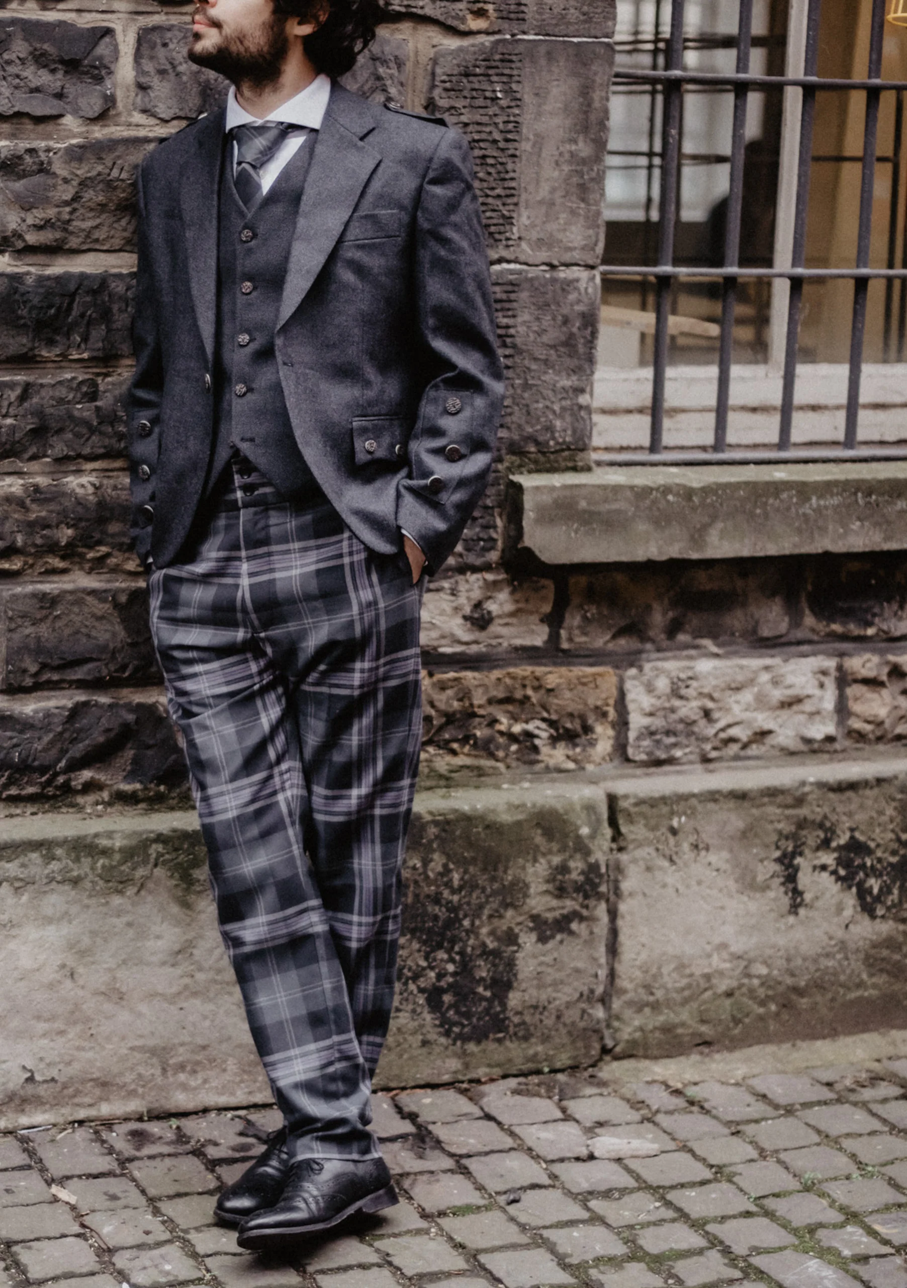 Persevere Flint Grey Tartan Trews - Image 7