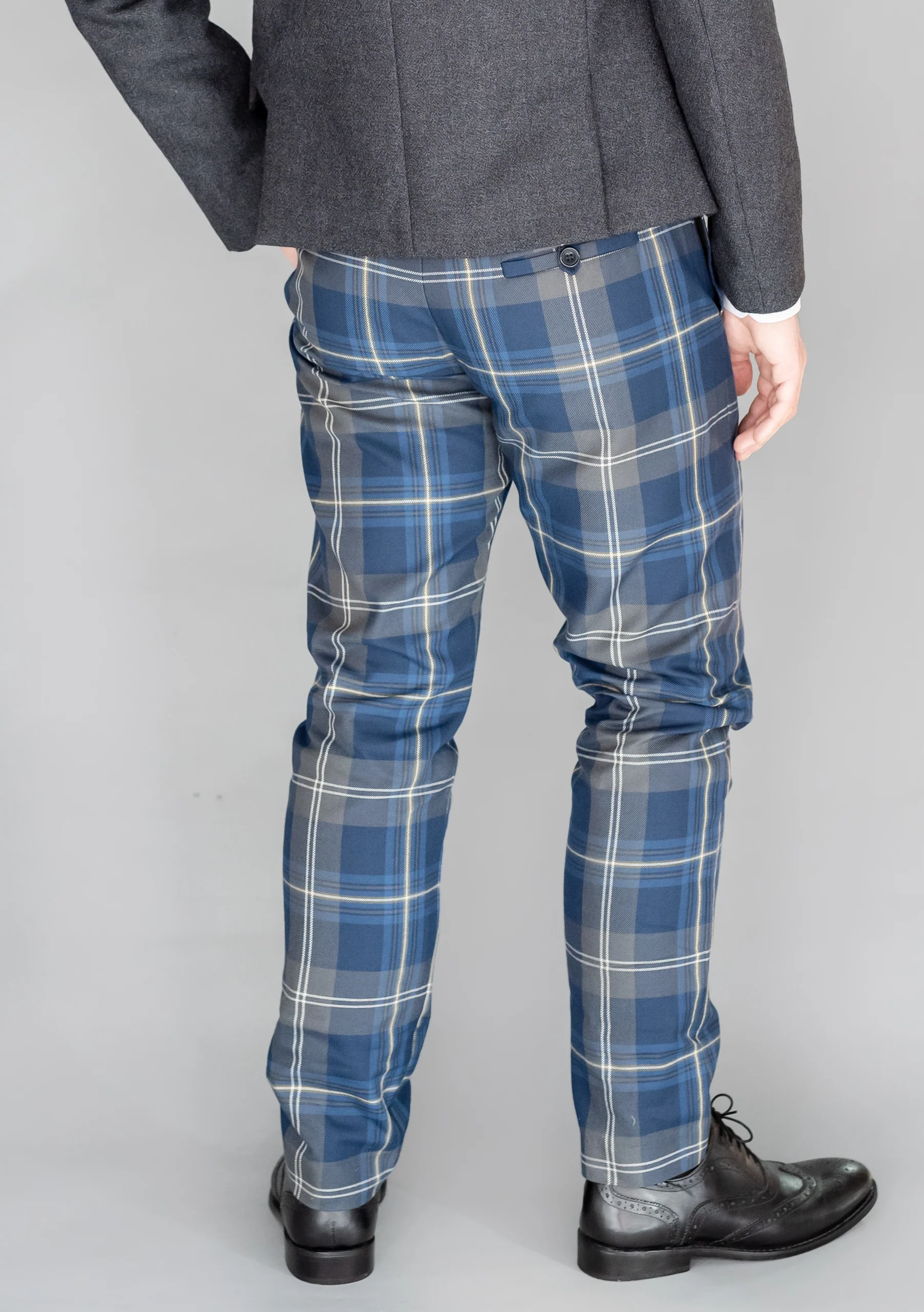Persevere Moss Navy Tartan Trews - Image 3