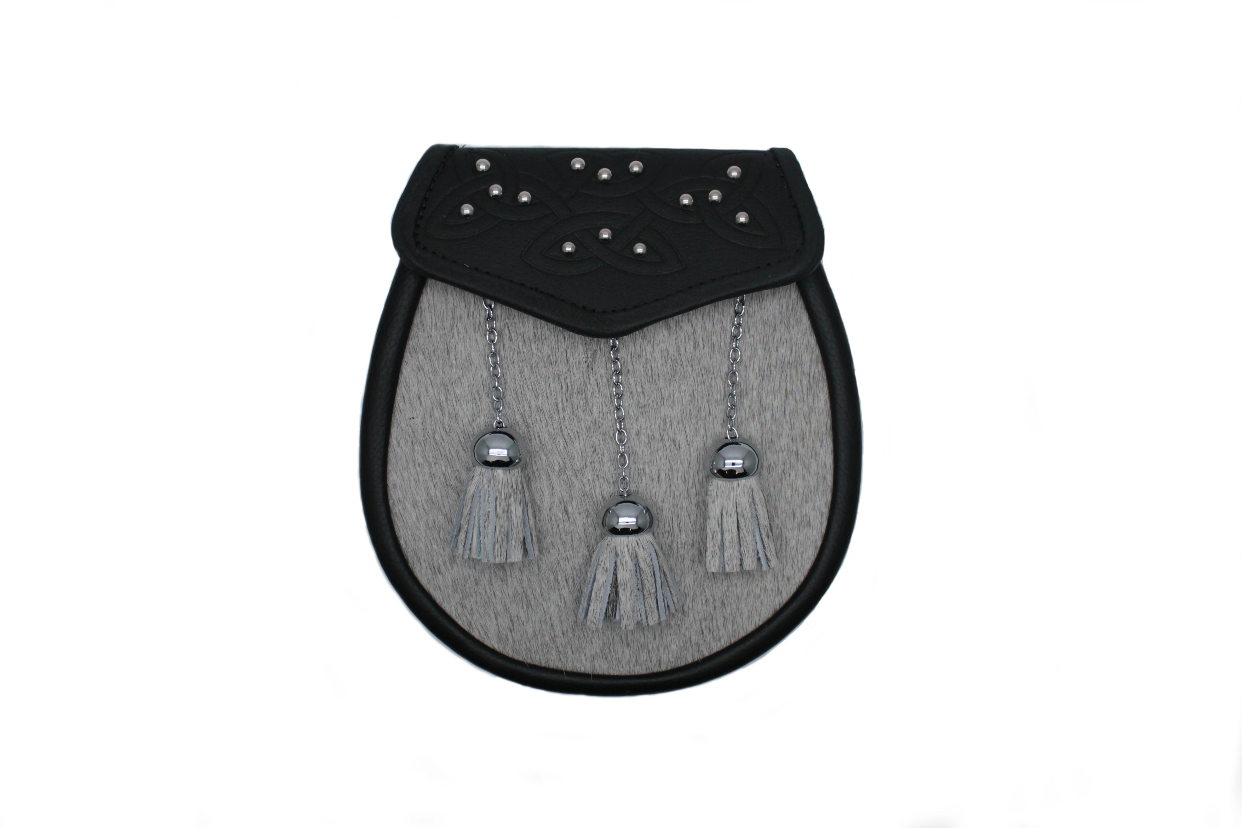 Scottish Made Semi Dress 14 Stud Sporran - Grey Calfskin - Image 2