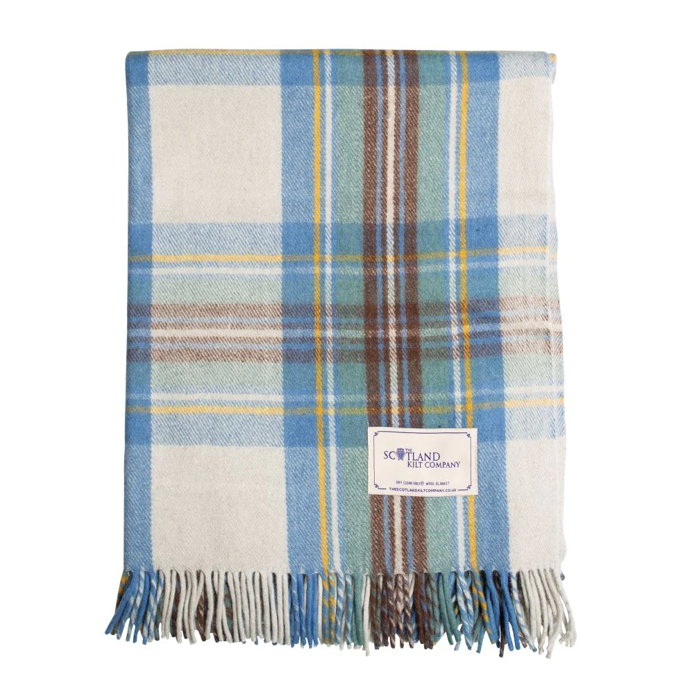 Wool Tartan King Size Blanket - 69'' x 98'' - 10 Tartans - Image 4