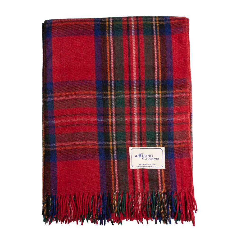 Wool Tartan King Size Blanket - 69'' x 98'' - 10 Tartans - Image 5